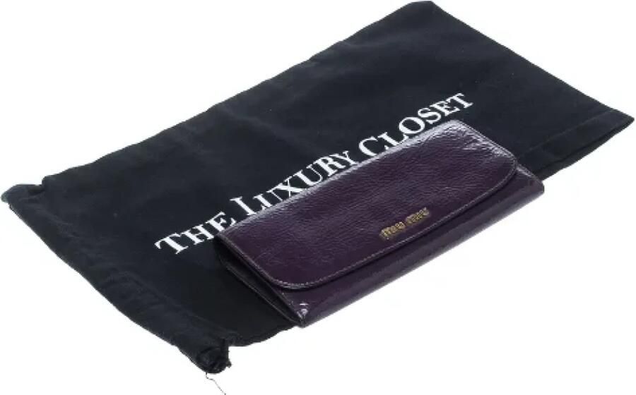 Miu Pre-owned Leather wallets Purple Dames - Foto 6