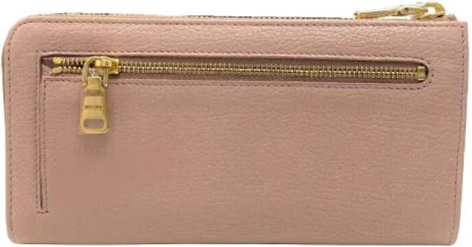 Miu Pre-owned Leather wallets Roze Dames