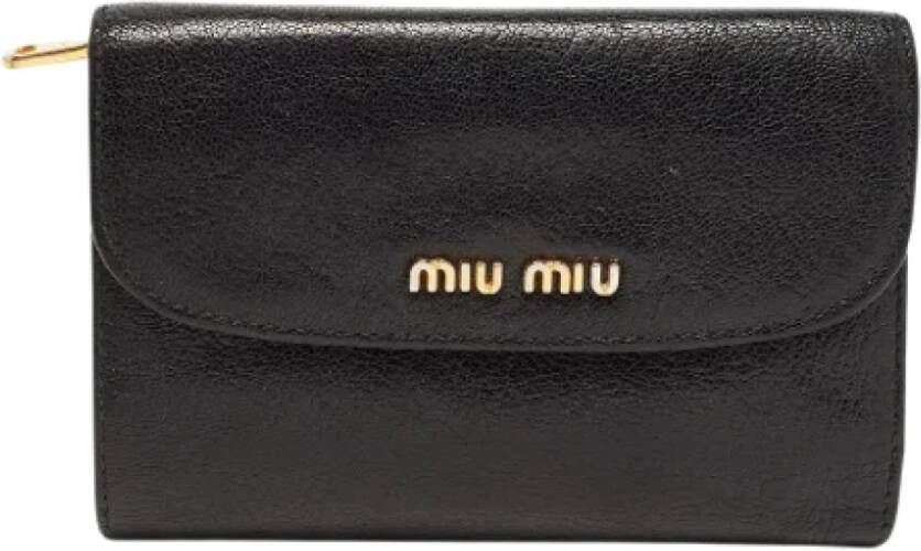 Miu Pre-owned Leather wallets Zwart Dames
