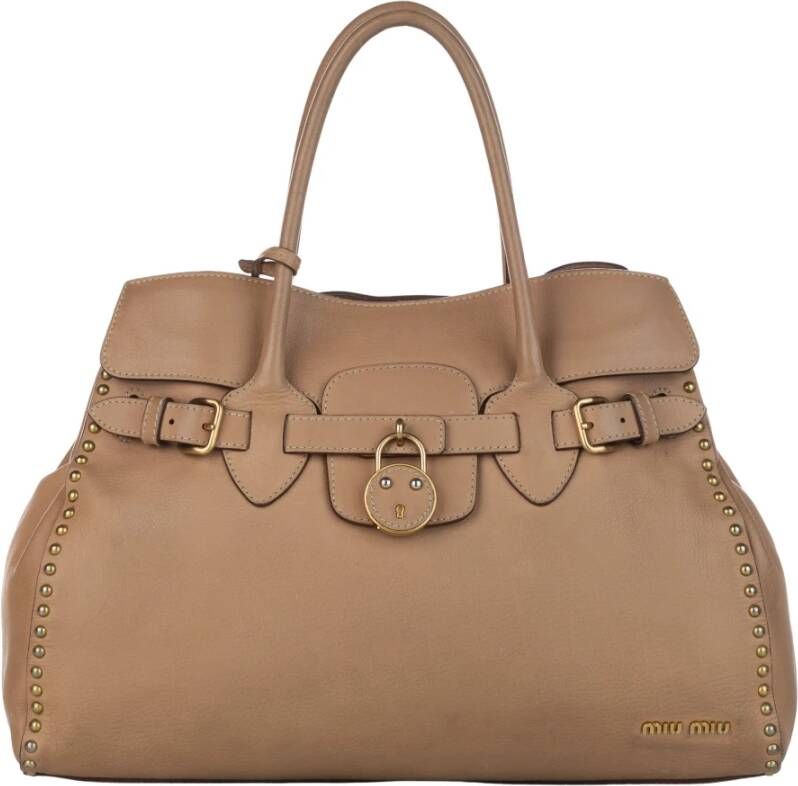 Miu Pre-owned Pre-eigendom bezaaide draagtas Bruin Dames