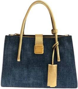 Miu Pre-owned Pre-owned Denim handbags Blauw Dames