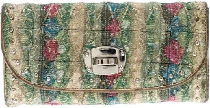Miu Pre-owned Fabric clutches Bruin Dames
