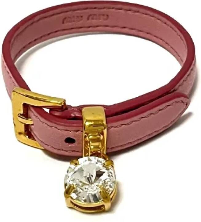 Miu Pre-owned Pre-owned Leather bracelets Roze Dames