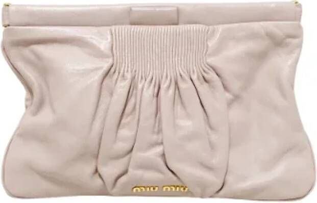 Miu Pre-owned Pre-owned Leather clutches Roze Dames