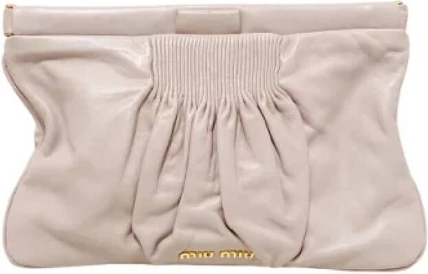 Miu Pre-owned Pre-owned Leather clutches Roze Dames