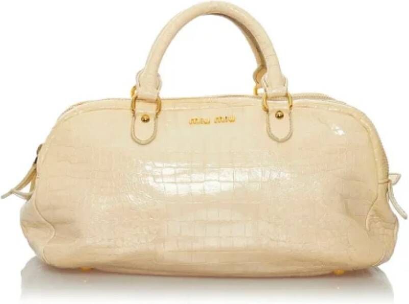 Miu Pre-owned Pre-owned Leather handbags Beige Dames