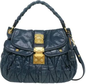 Miu Pre-owned Pre-owned Leather handbags Blauw Dames