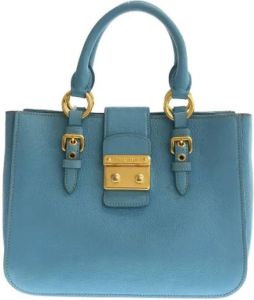 Miu Pre-owned Pre-owned Leather handbags Blauw Dames