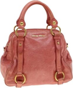 Miu Pre-owned Pre-owned Leather handbags Roze Dames
