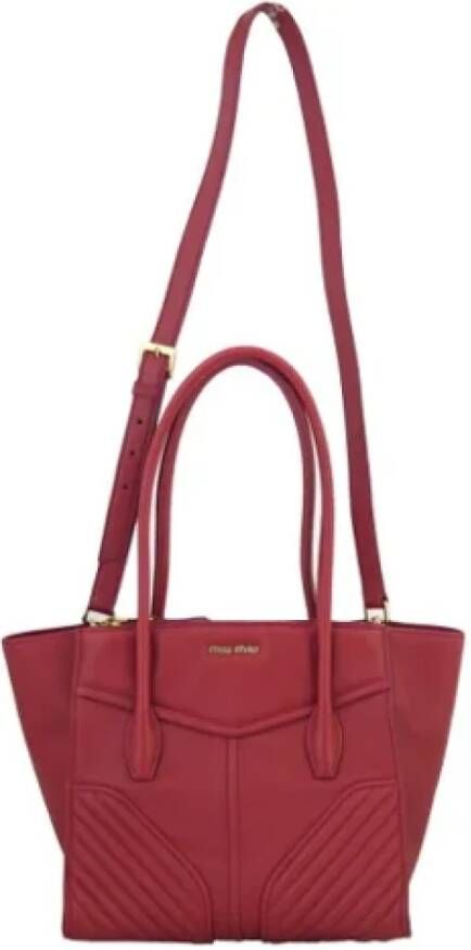 Miu Pre-owned Leather shoulder-bags Rood Dames