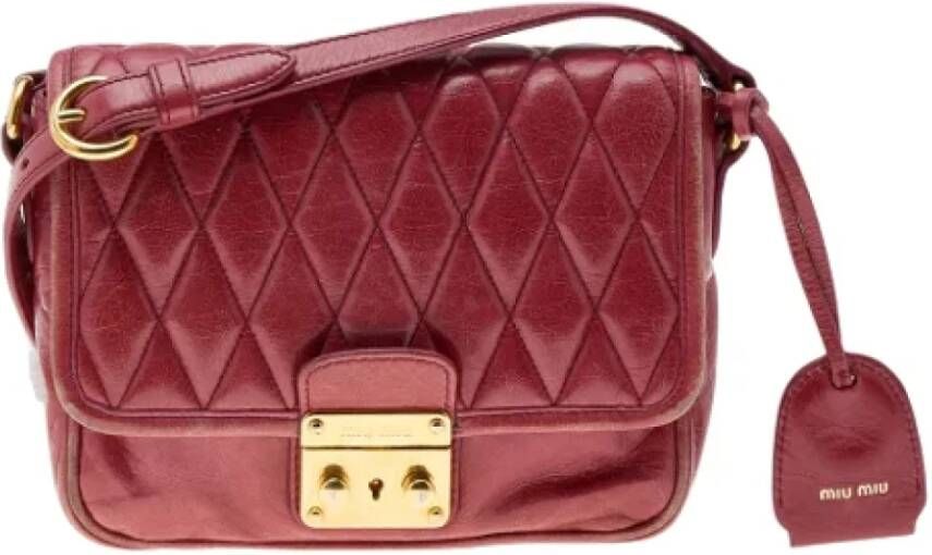 Miu Pre-owned Leather shoulder-bags Rood Dames