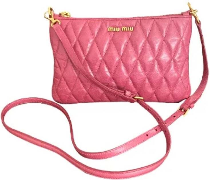 Miu Pre-owned Leather shoulder-bags Roze Dames