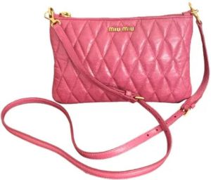 Miu Pre-owned Pre-owned Leather shoulder-bags Roze Dames