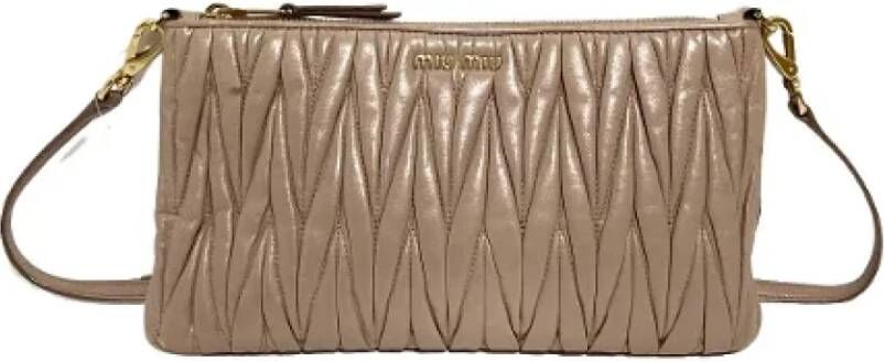 Miu Pre-owned Pre-owned Leather shoulder-bags Roze Dames