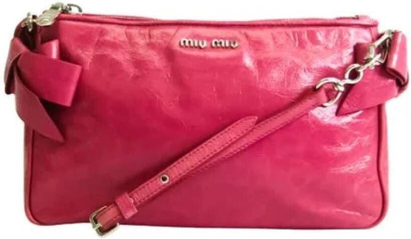 Miu Pre-owned Leather shoulder-bags Roze Dames