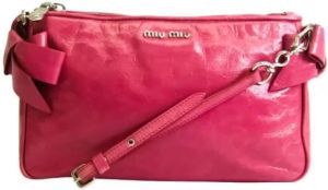 Miu Pre-owned Pre-owned Leather shoulder-bags Roze Dames