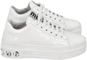 Miu Pre-owned Pre-owned Leather sneakers Wit Dames
