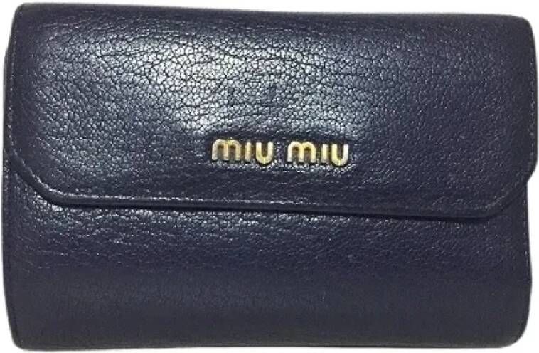 Miu Pre-owned Pre-owned Leather wallets Blauw Dames