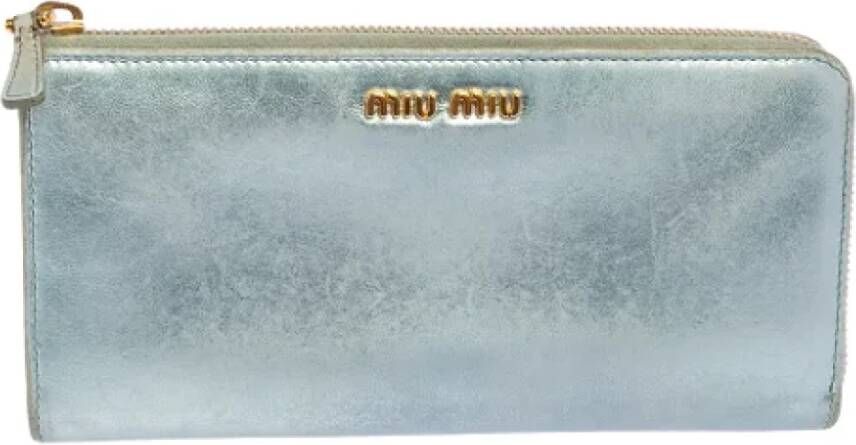 Miu Pre-owned Leather wallets Grijs Dames