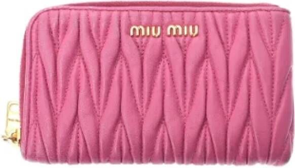 Miu Pre-owned Pre-owned Leather wallets Roze Dames