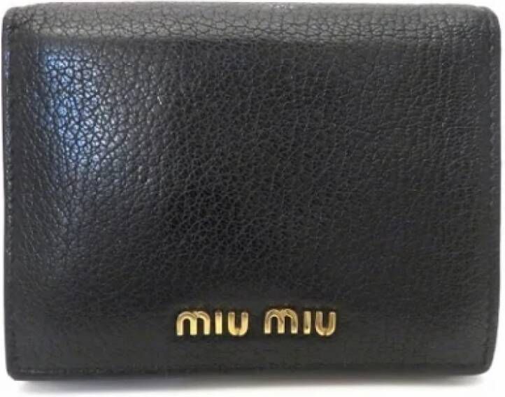 Miu Pre-owned Pre-owned Leather wallets Zwart Dames