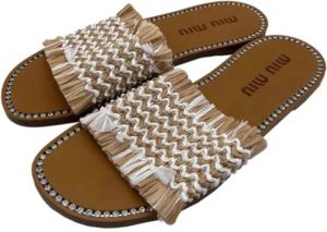 Miu Pre-owned Pre-owned Raffia sandals Wit Dames