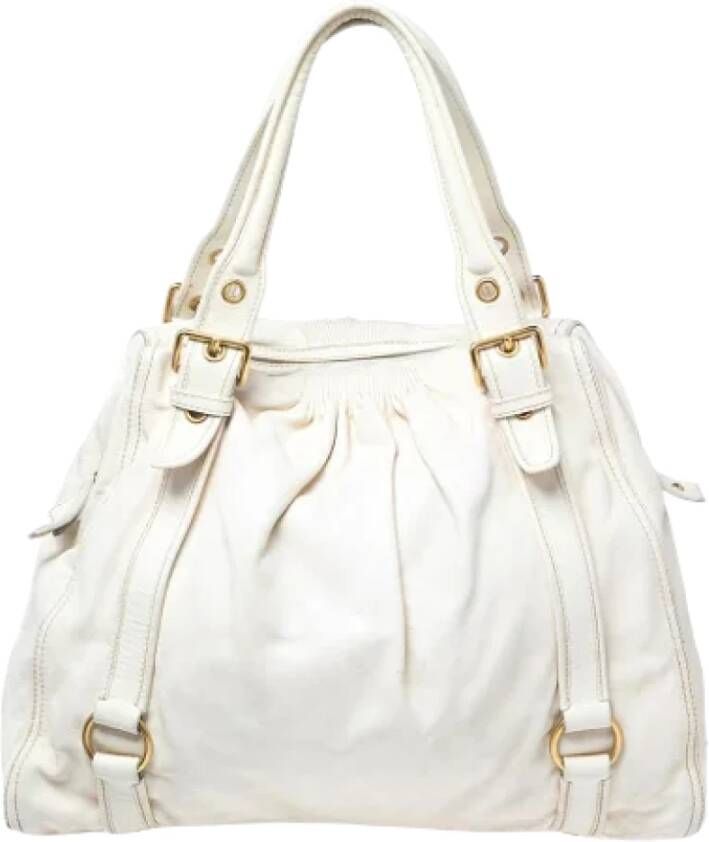 Miu Pre-owned Shoulder Bags White Dames