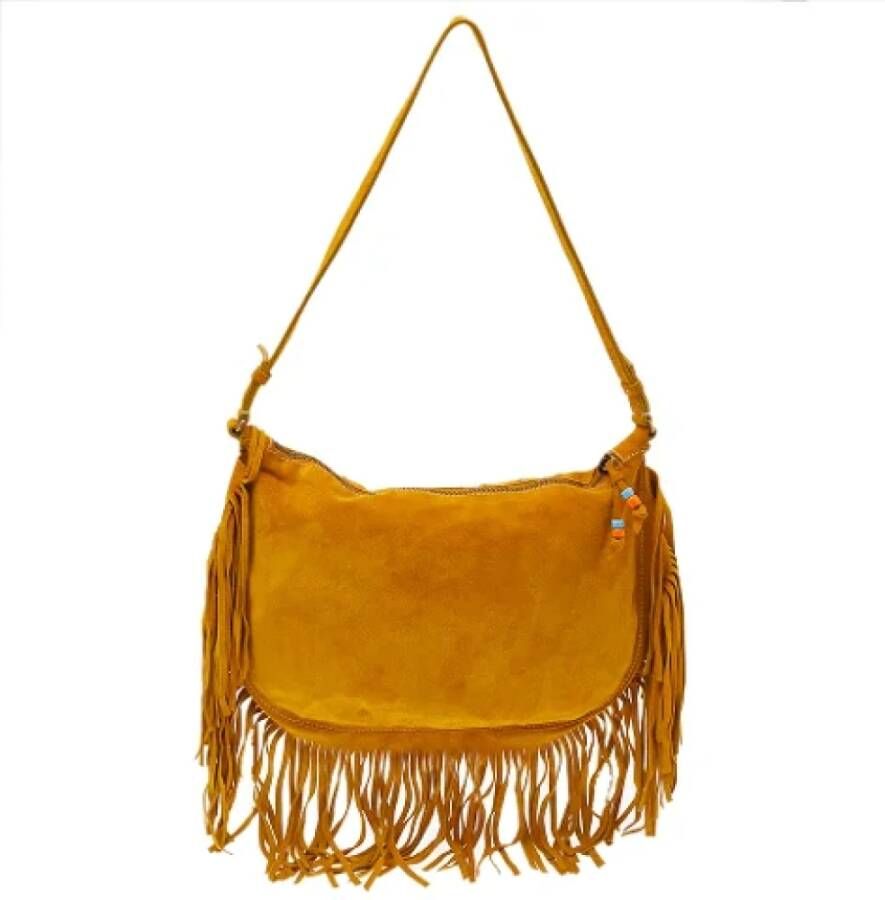 Miu Pre-owned Suede handbags Yellow Dames