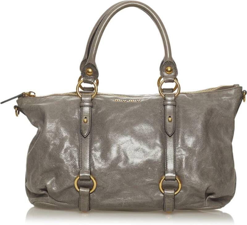 Miu Pre-owned Preated tassen Grijs Dames