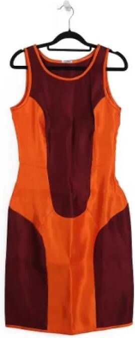 Miu Pre-owned Silk dresses Oranje Dames