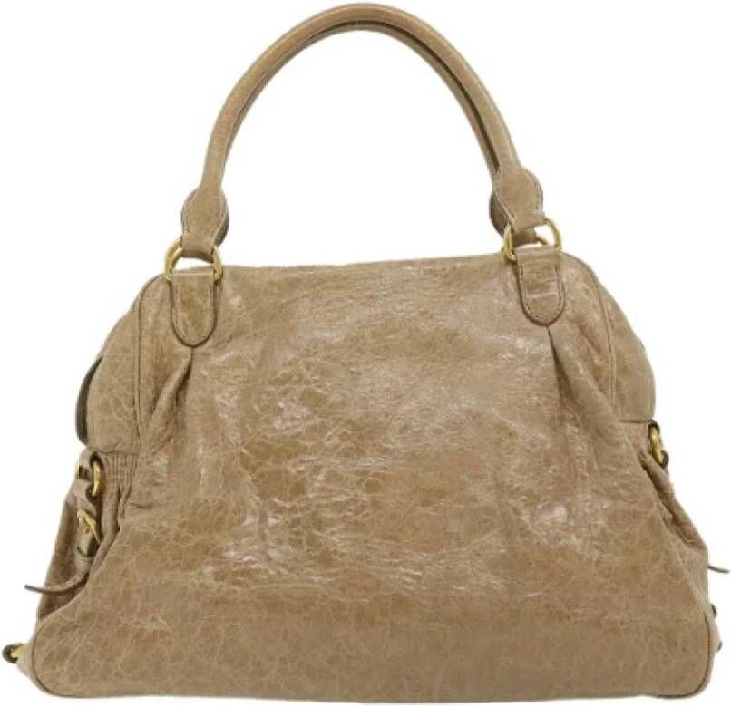 Miu Pre-owned Voldoende lederen handtassen Beige Dames
