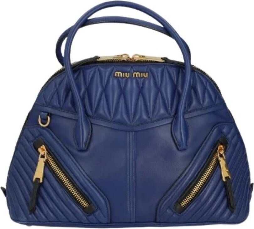 Miu Pre-owned Voldoende lederen handtassen Blauw Dames