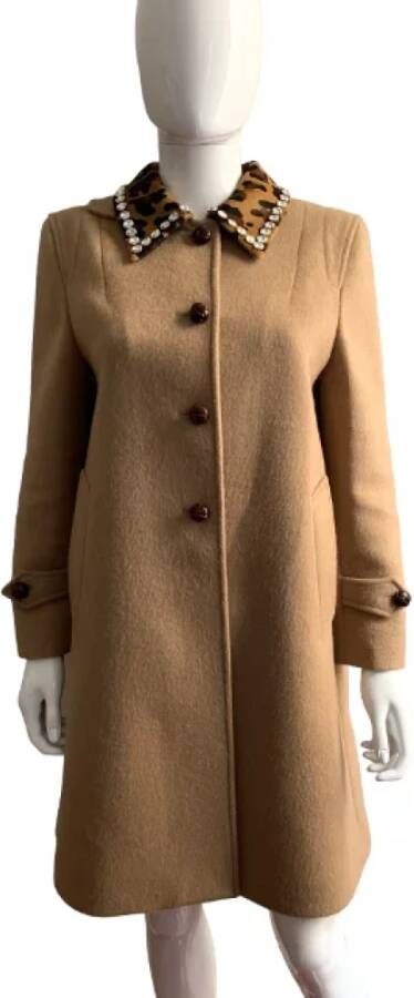 Miu Pre-owned Wool outerwear Beige Dames