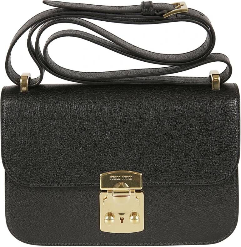 Miu Stijlvolle Zwarte Cross Body Tas Zwart Dames