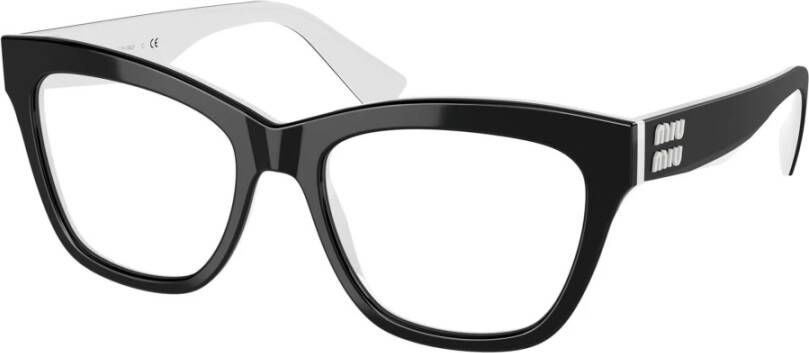 Miu Zwart Witte Brillenmonturen Black Unisex