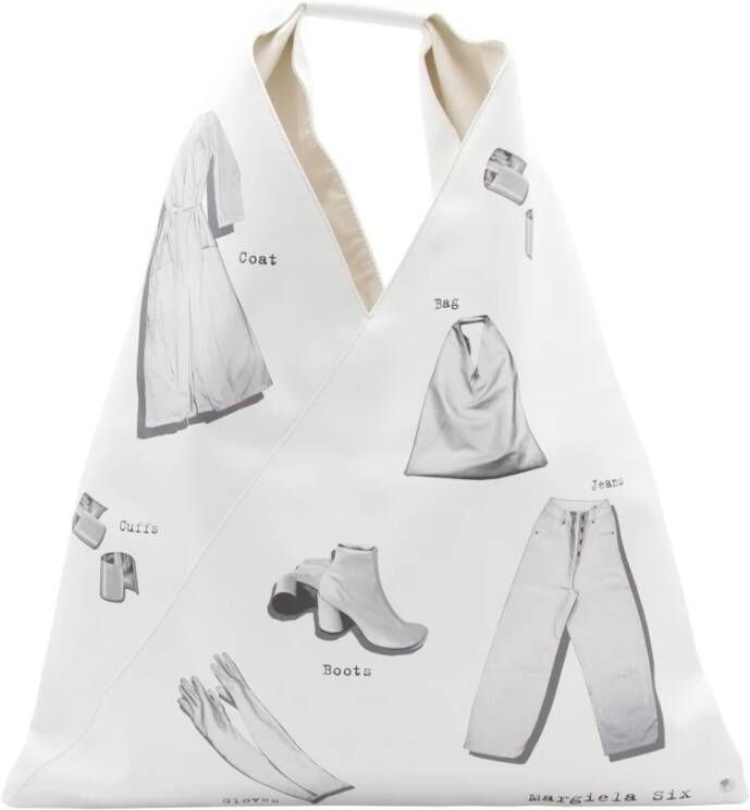 Maison Margiela Japanse Tote Bag Wit Logo Wit Dames