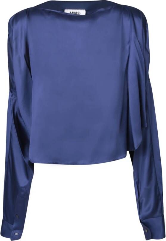 MM6 Maison Margiela Blauwe Dames T-Shirts & Polos Stijlvol en veelzijdig Blauw Dames