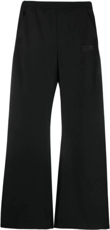 MM6 Maison Margiela Elegante Wijde Broek Zwart Dames