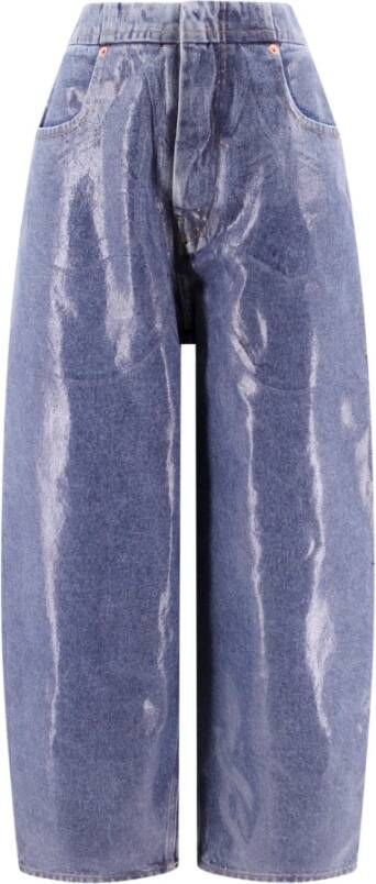 MM6 Maison Margiela Gecoate katoenen jeans gemaakt in Italië Blauw Dames