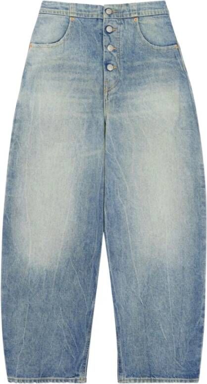 MM6 Maison Margiela High-Waist Wide-Leg Jeans van Denim Blauw Dames