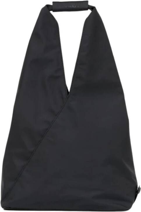 MM6 Maison Margiela Japanse Opvouwbare Tas met Leren Afwerking Black Dames