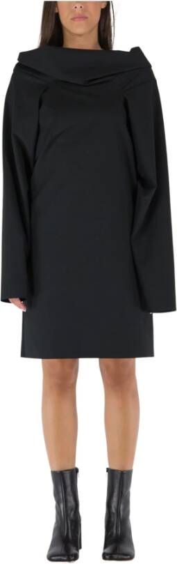 MM6 Maison Margiela Korte jurk met geometrische silhouet en extra lange mouwen Black Dames