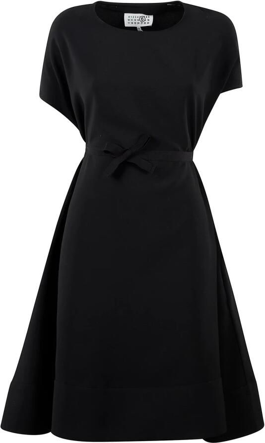 MM6 Maison Margiela Elegante Midi Jurk voor Vrouwen Black Dames