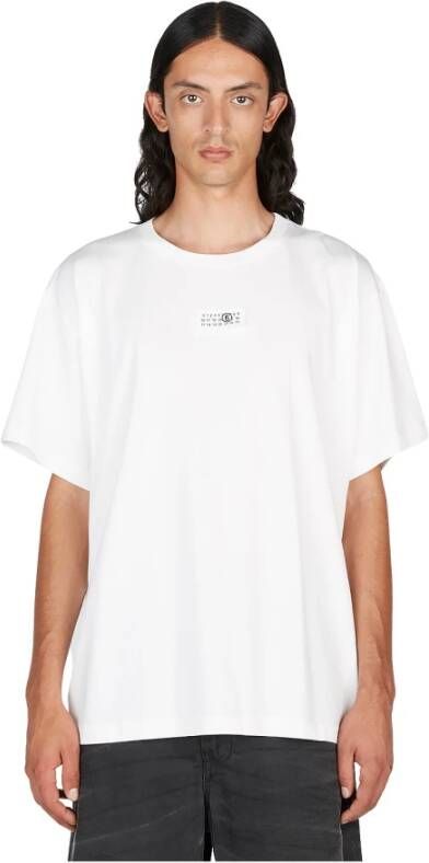 MM6 Maison Margiela T-shirt met numeriek logo en oversized pasvorm White