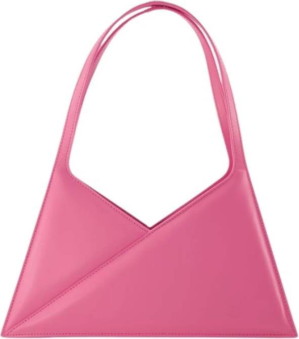 MM6 Maison Margiela Leren driehoekige tas met dubbele handvatten Pink Dames