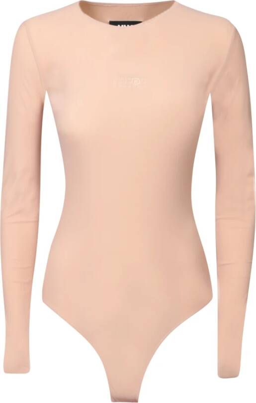 MM6 Maison Margiela Roze Sweater met Iconische Nummer Grafiek Roze Dames