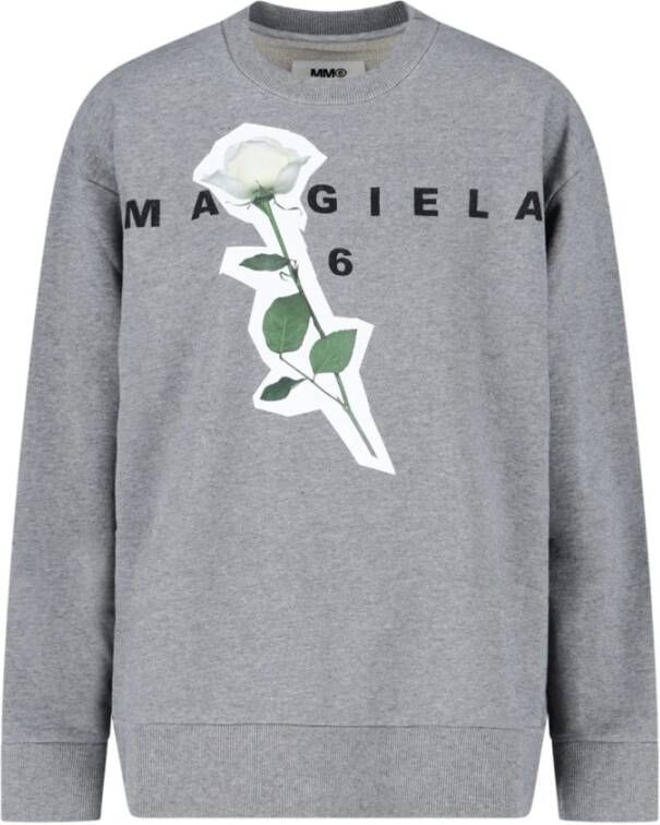 MM6 Maison Margiela Trui met ronde hals Grijs Dames