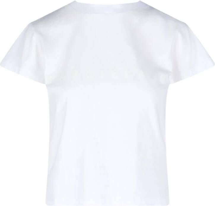 Maison Margiela Logo Print Katoenen T-Shirt voor Dames White Dames