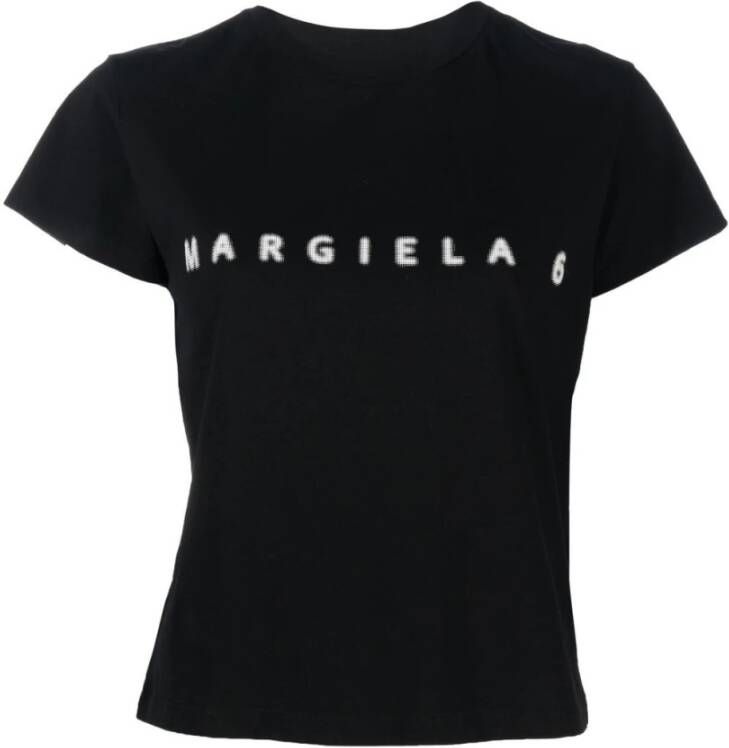 Maison Margiela Casual Logo-Print T-Shirt voor dames Black Dames