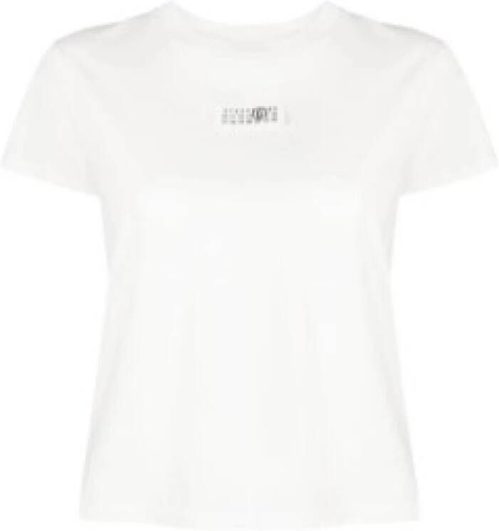 Maison Margiela Katoenen T-Shirt met Logo Applicatie White Heren